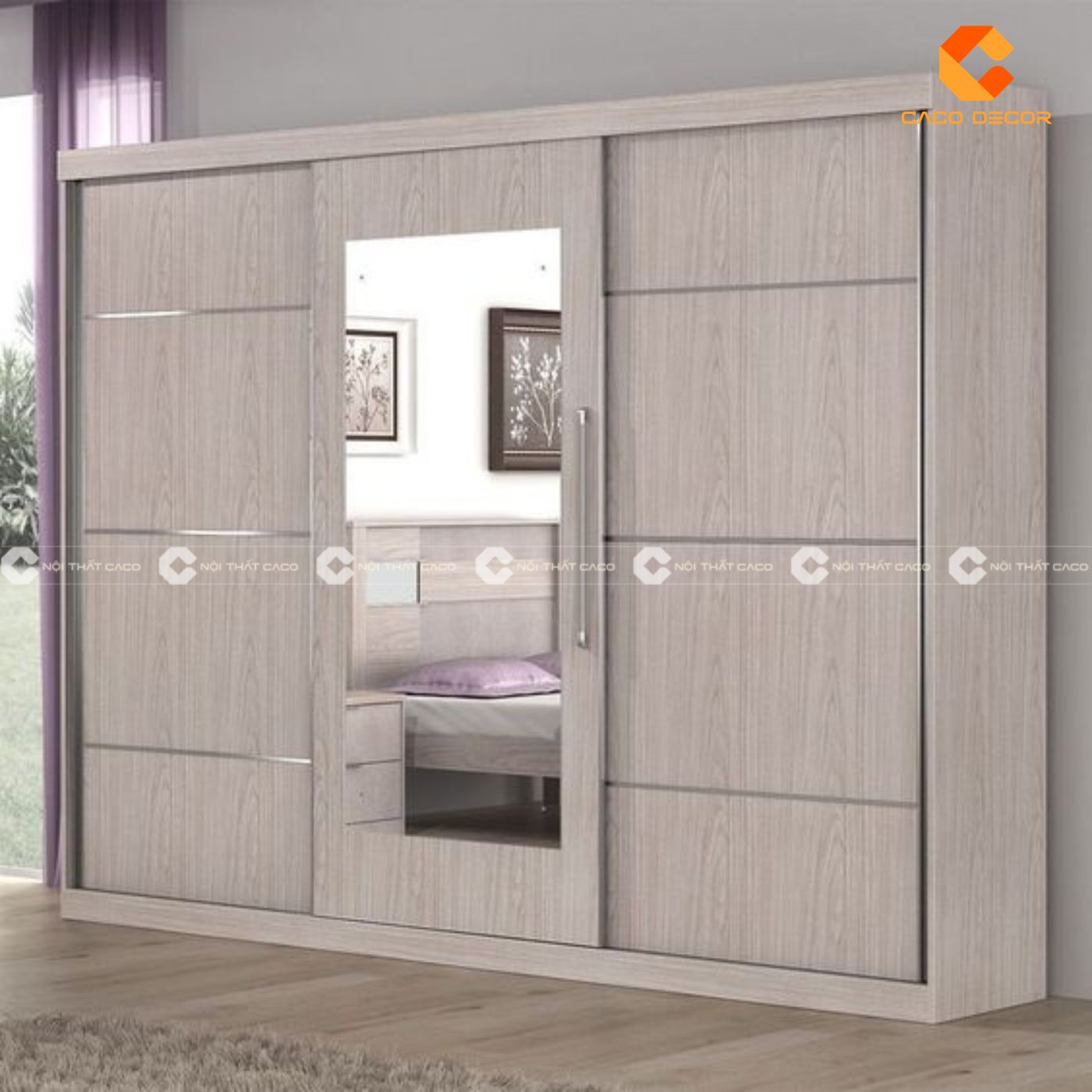 Mẫu tủ quần áo gỗ công nghiệp mã số 3 tại cửa hàng CaCo