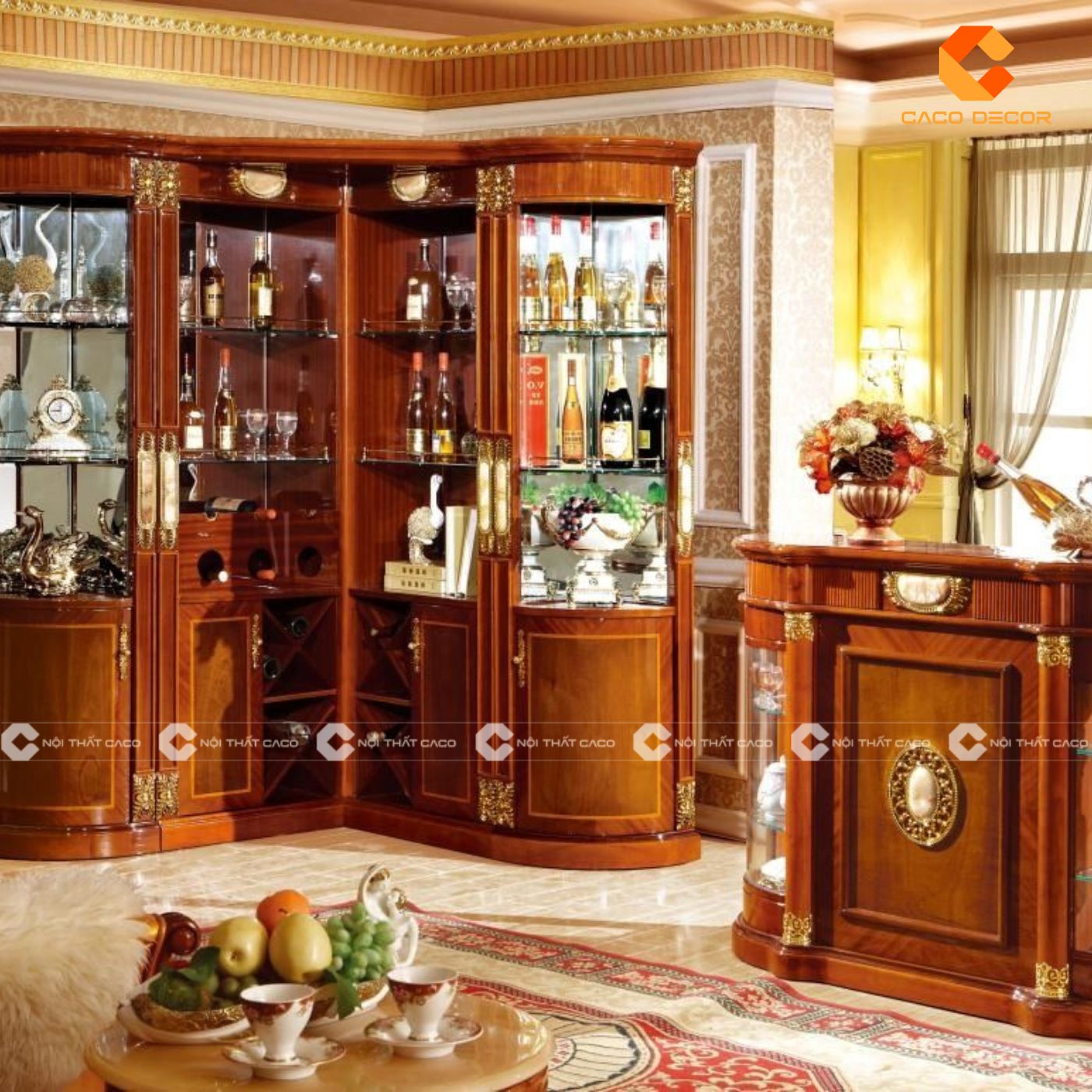 Tủ rượu đẹp thuộc phong cách cổ điển