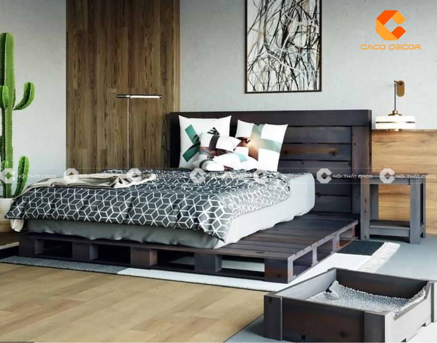 Mẫu 12 trong BST Giường ngủ ngăn kéo thông minh tại Nội Thất CaCo