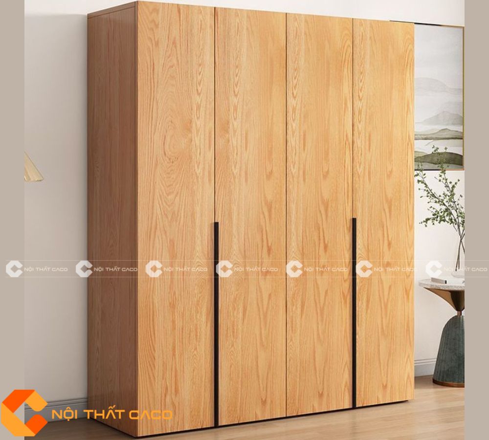 Tủ Quần Áo Gỗ Công Nghiệp MDF Màu Vàng Vân Gỗ Thanh Lịch - TAM037