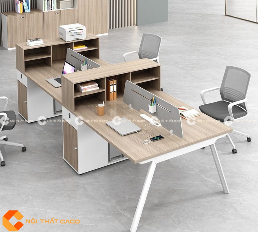 Bàn Làm Việc Nhân Viên Gỗ MDF Hiện Đại Sang Trọng - BLVNV03 