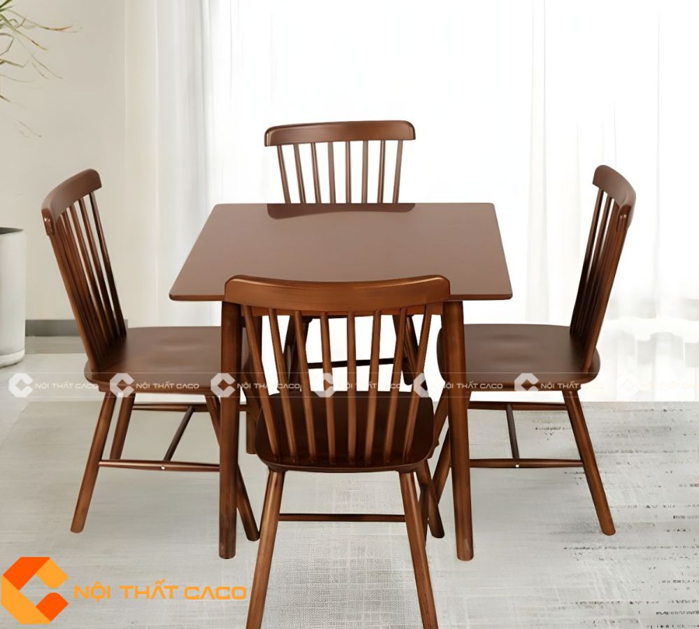 Bộ Bàn Ăn Gỗ Cao Su Tự Nhiên Có Tính Ứng Dụng Cao - BA038 