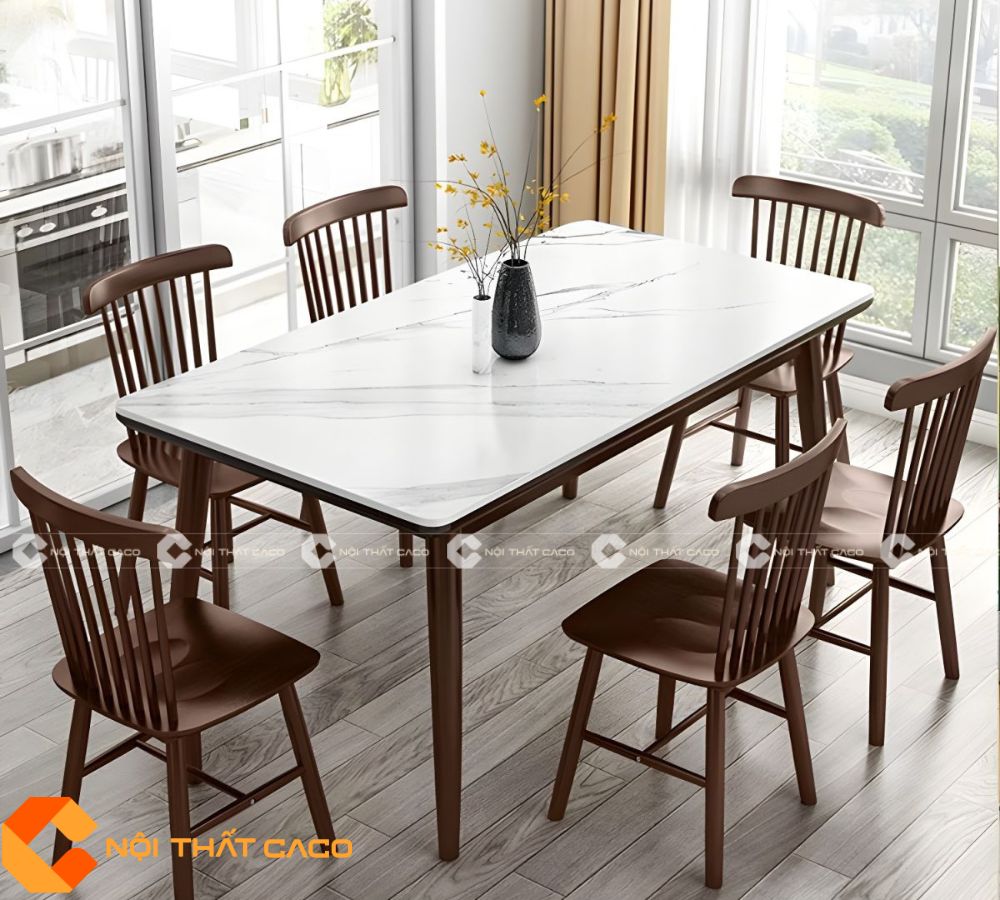 Bộ Bàn Ăn Gỗ Cao Su Tự Nhiên Độ Bền Cao Bền Đẹp - BA033 