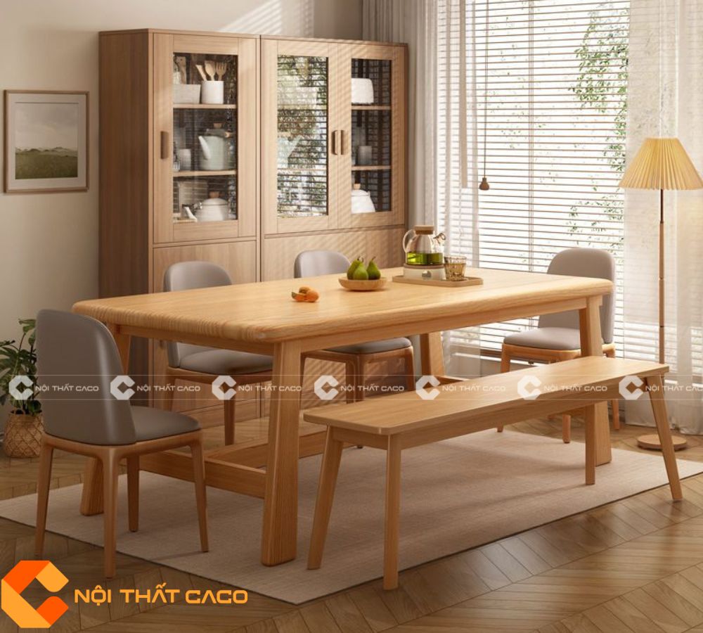 Bộ Bàn Ăn Gỗ Sồi Tự Nhiên Bền Bỉ Với Thời Gian - BA026 