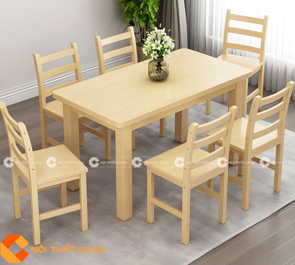 Bộ Bàn Ăn Gỗ Sồi Tự Nhiên Kiểu Hiện Đại Tiện Nghi - BA035 