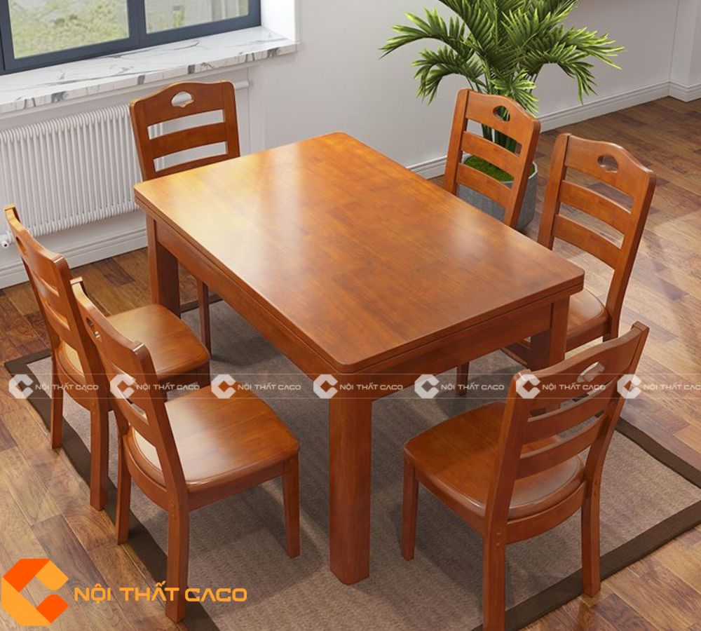 Bộ Bàn Ăn Gỗ Sồi Tự Nhiên Thẩm Mỹ Tiện Dụng - BA044 