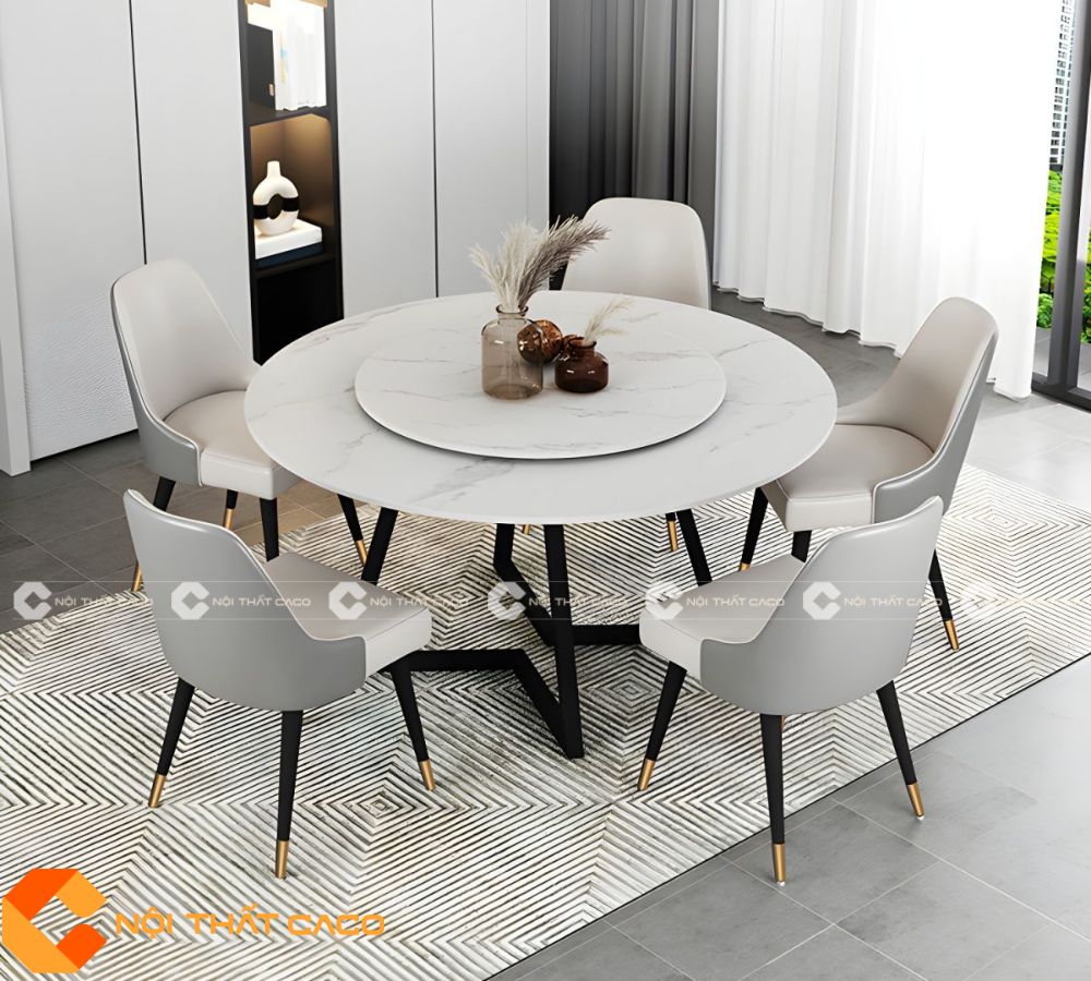 Bộ Bàn Ăn Mặt Đá Ceramic Chống Xước Sang Trọng - BA041 