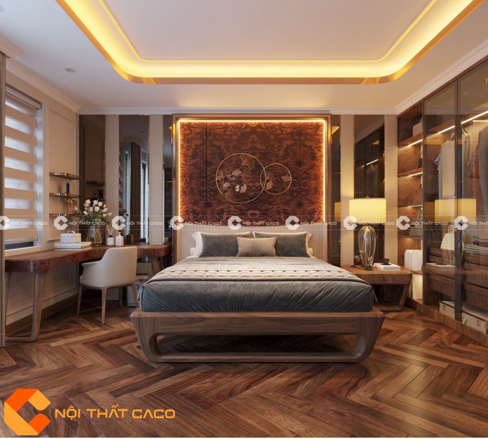Bộ Combo Phòng Ngủ Gỗ Óc Chó Tự Nhiên Cao Cấp - PNTN055 