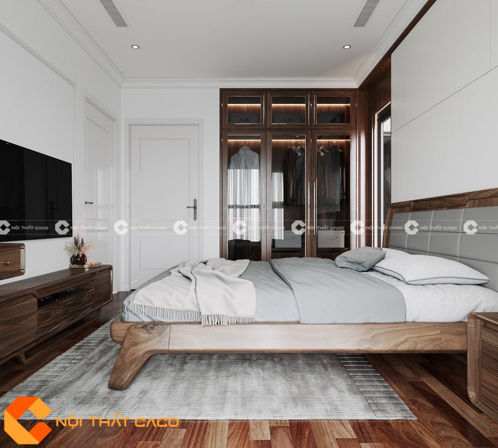 Bộ Combo Phòng Ngủ Gỗ Óc Chó Tự Nhiên Sang Trọng - PNTN074 