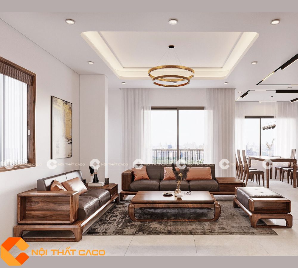 Bộ Sofa Gỗ Óc Chó Tự Nhiên Điểm Nhấn Không Gian - SFG056 