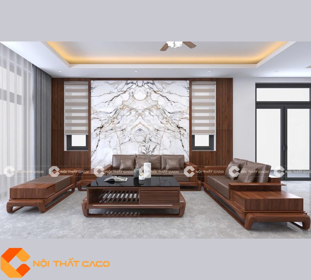 Bộ Sofa Gỗ Sồi Khung Gỗ Chắc Chắn Nệm Ngồi Êm Ái - SFG040 