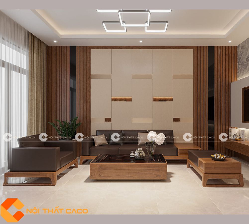 Bộ Sofa Gỗ Sồi Tự Nhiên Kiểu Tối Giản Thanh Lịch - SFG045 