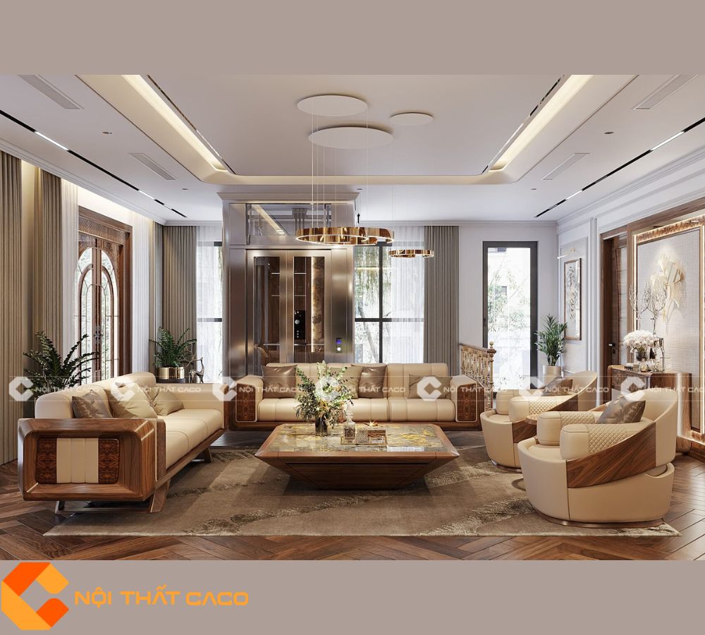 Bộ Sofa Gỗ Sồi Tự Nhiên Thiết Kế Hiện Đại Bền Bỉ - SFG046 