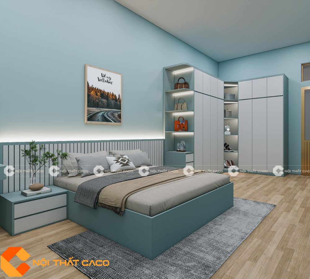 Combo Phòng Ngủ Tone Xanh Dương Chi Tiết Hài Hòa - CBPN135 