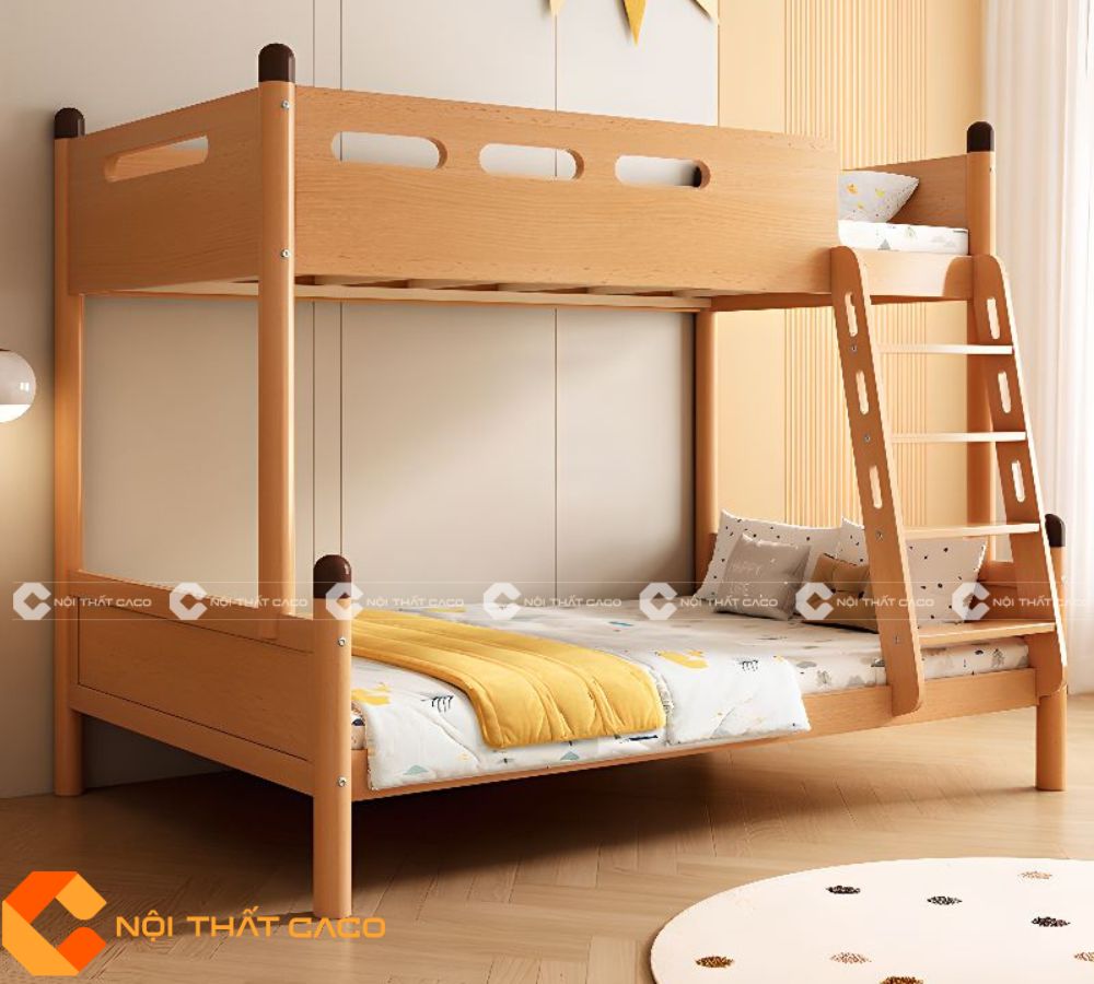 Giường Tầng Gỗ Tự Nhiên Thiết Kế Thông Minh - GTTN014 