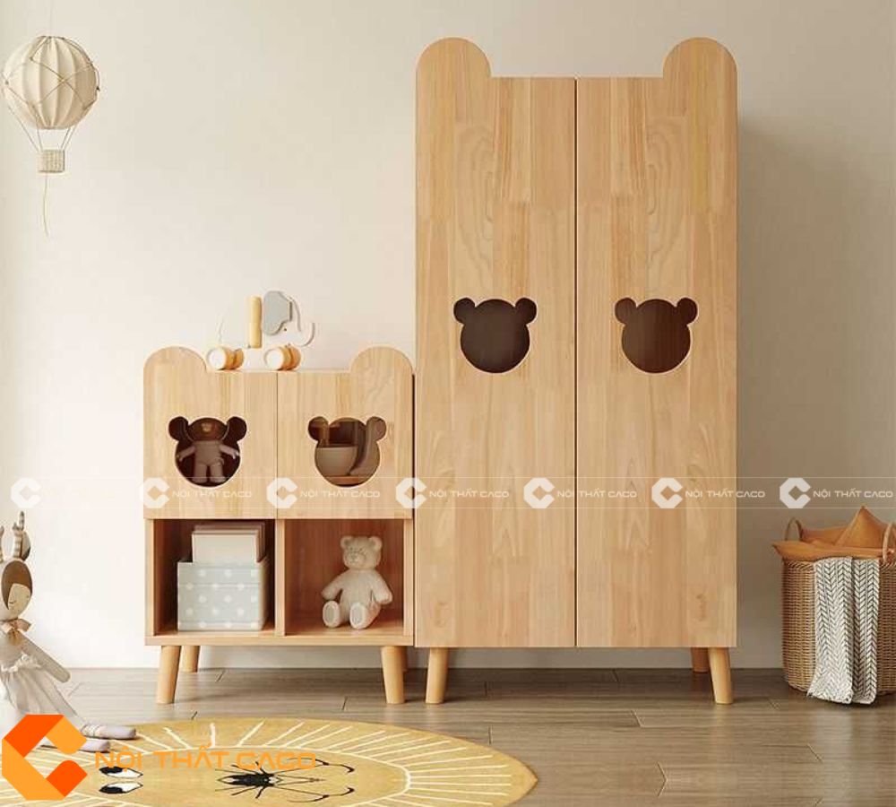 Tủ Áo Trẻ Em Thiết Kế Dễ Thương, Hiện Đại - TATE030 