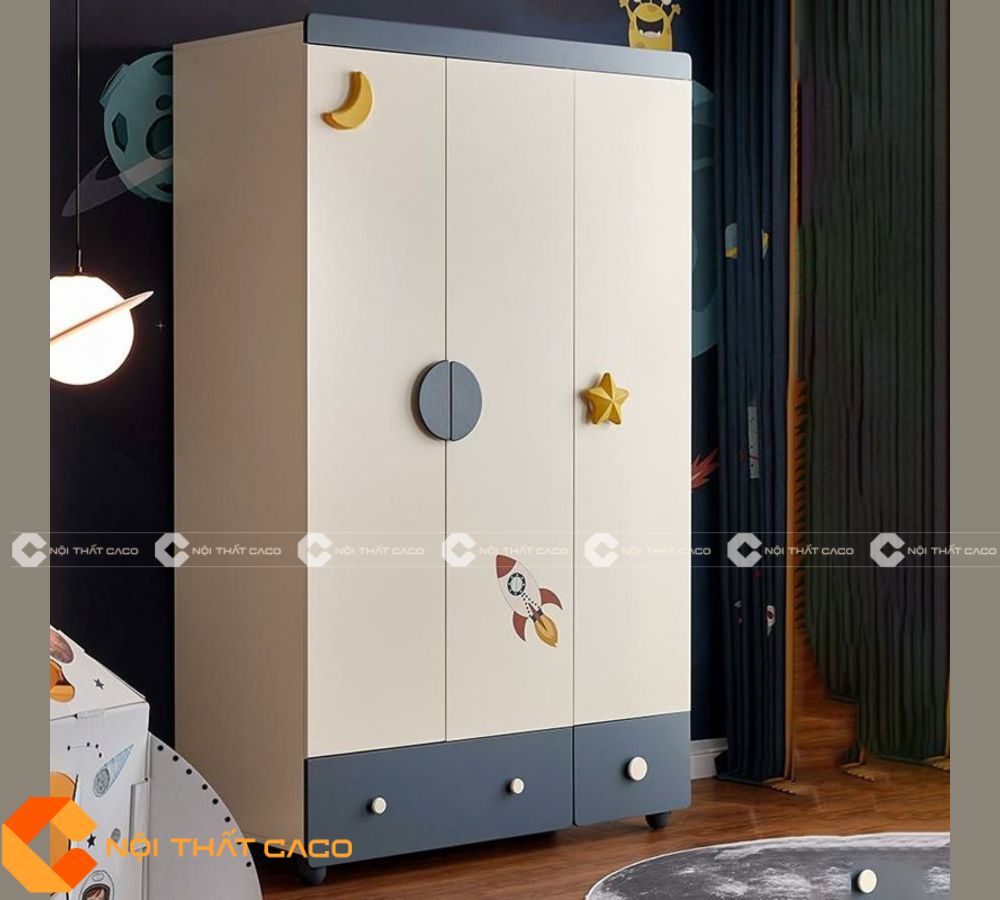 Tủ Áo Trẻ Em Thiết Kế Dễ Thương, Hiện Đại - TATE033 