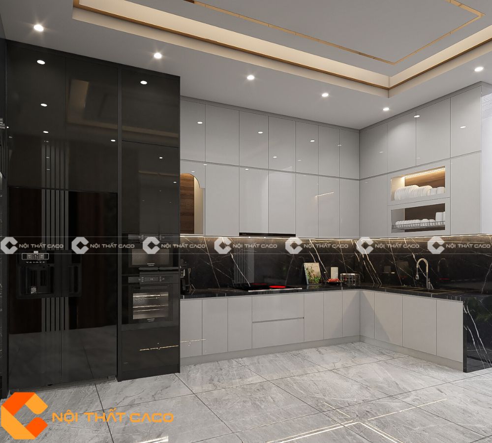Tủ bếp Acrylic Chữ L Chất Lượng Cao Cấp Và Bền Đẹp - TBA068 