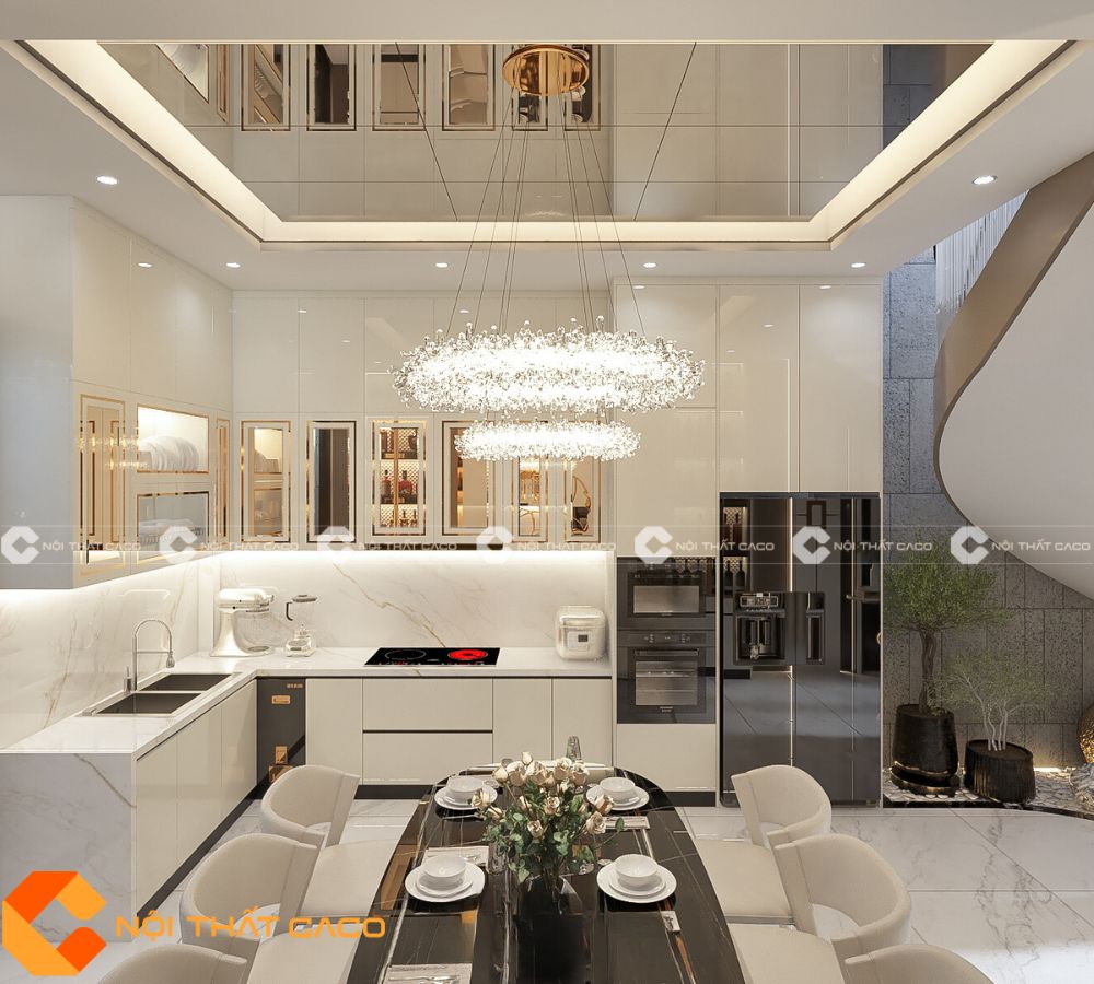 Tủ bếp Acrylic Màu Sắc Hài Hòa Phù Hợp Cho Căn Bếp - TBA066 