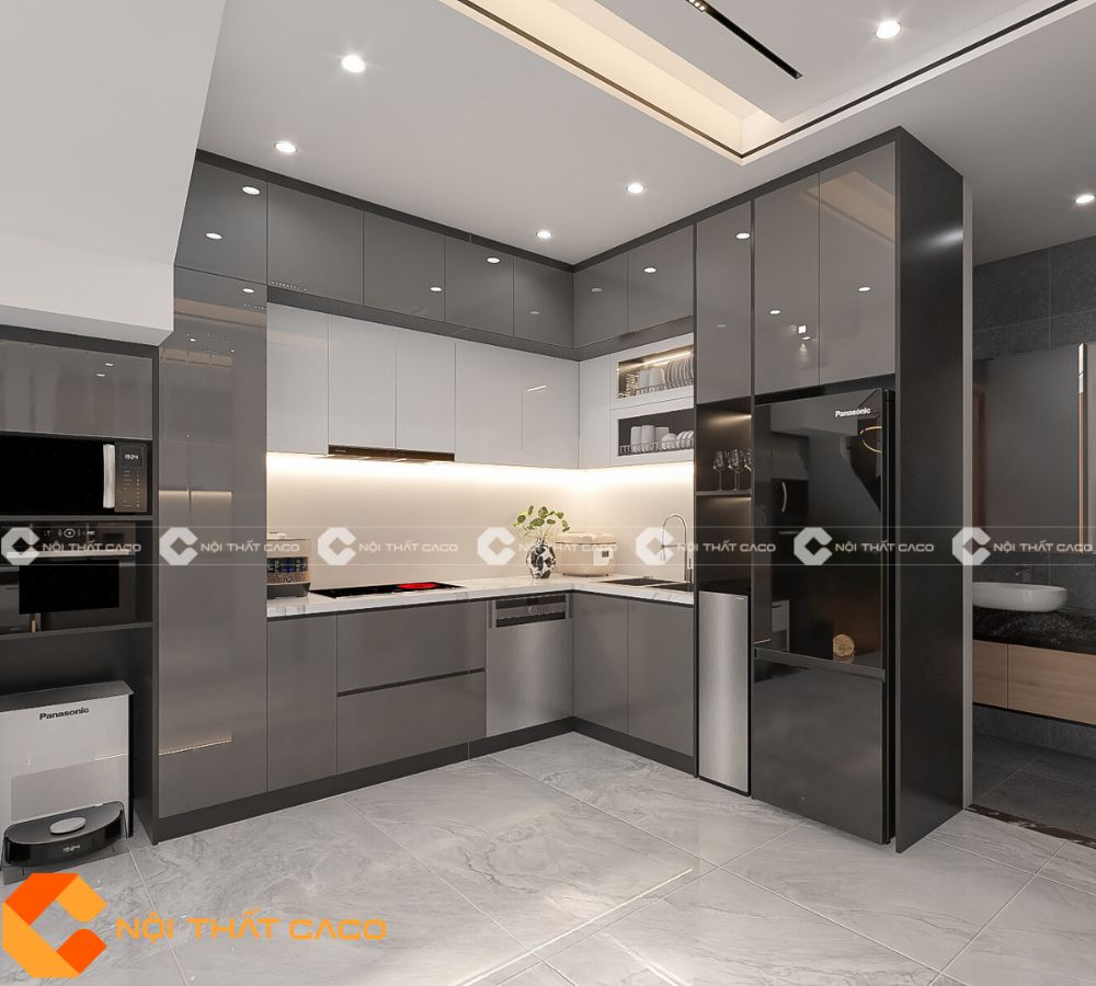 Tủ bếp Acrylic Với Thiết Kế Thanh Lịch Sang Trọng - TBA063 