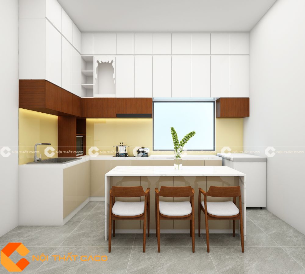 Tủ Bếp Gỗ Công Nghiệp MDF Lõi Xanh Cao Cấp-TBM043 