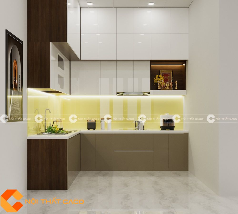 Tủ Bếp Gỗ Công Nghiệp MDF Lõi Xanh Cao Cấp-TBM045 
