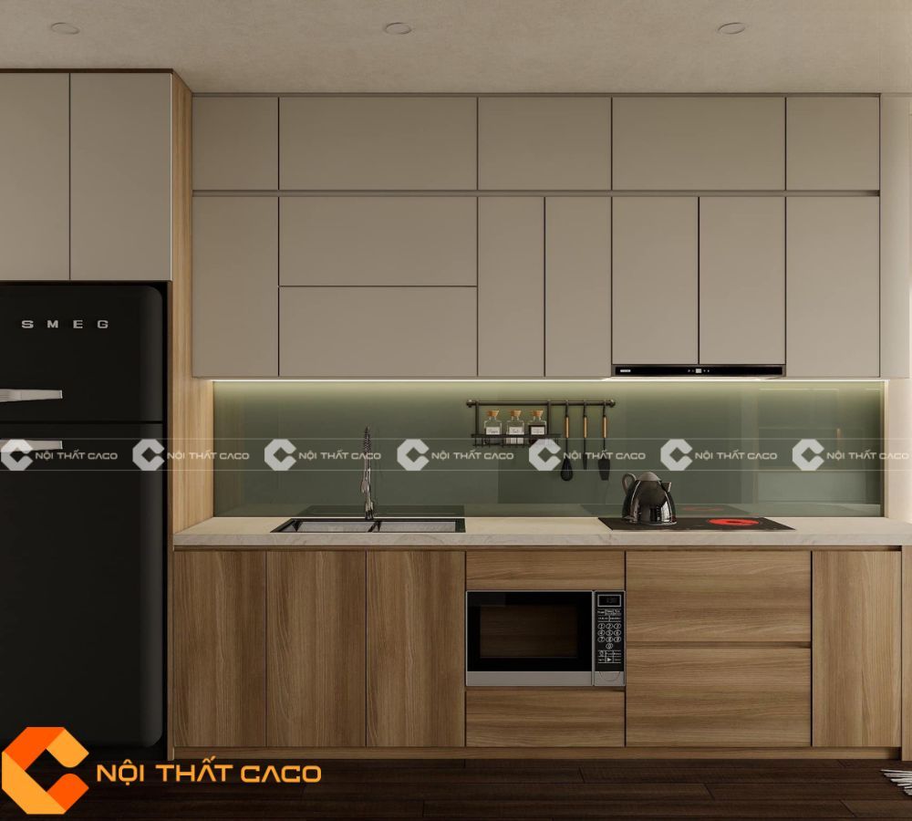Tủ Bếp Gỗ Công Nghiệp MDF Lõi Xanh Cao Cấp - TBM055 
