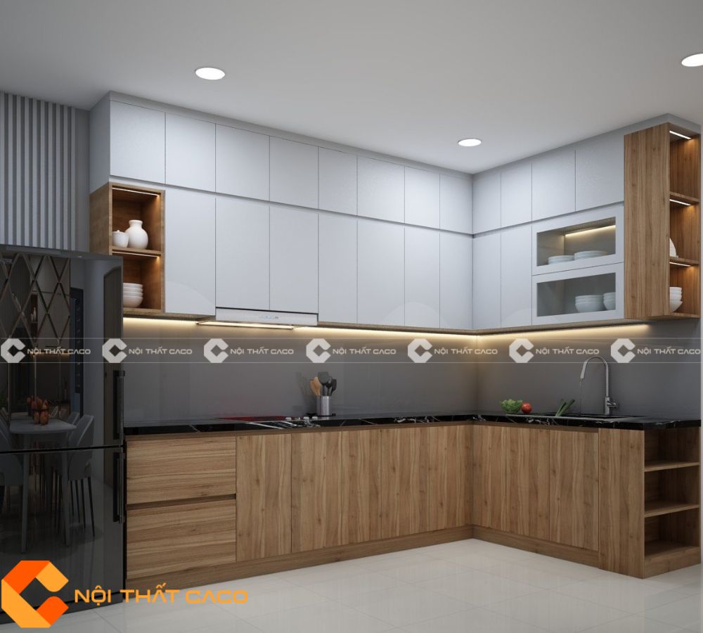 Tủ Bếp Gỗ Công Nghiệp MDF Thiết Kế Hiện Đại - TBM050 