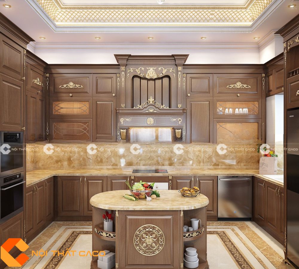 Tủ Bếp Sồi Phủ Sơn Chống Ẩm Và Mối Mọt Cực Tốt - TBTN052 