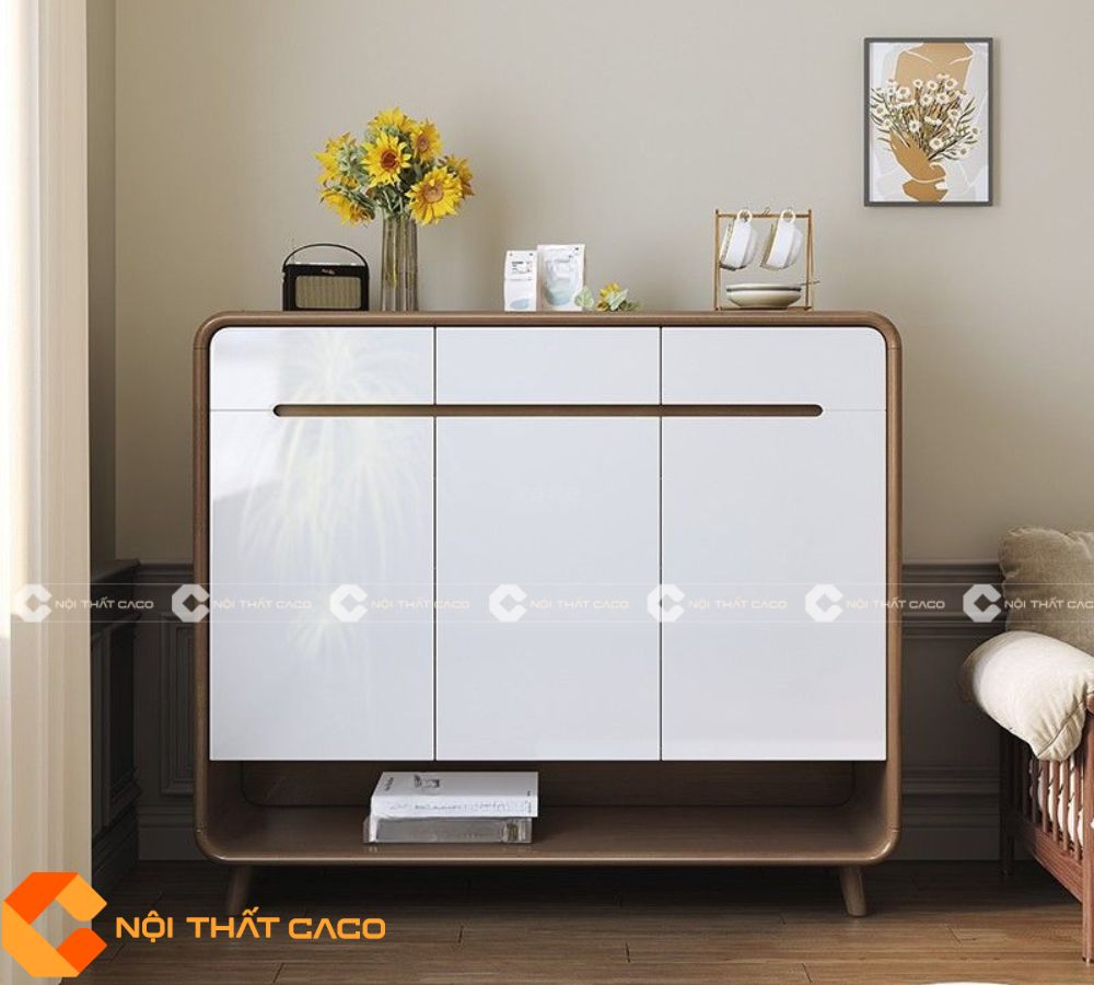 Tủ Giày Dép Gỗ Sồi Tự Nhiên Màu Vàng Hiện Đại Bền Bỉ - TG056 