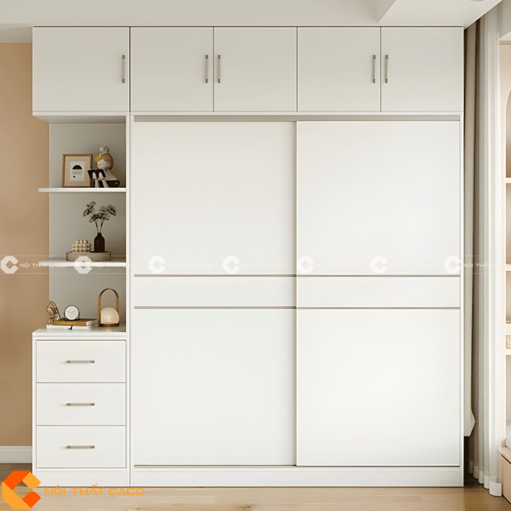 Tủ Quần Áo Cửa Lùa Gỗ MDF Phong Cách Hàn Quốc - TAL076 