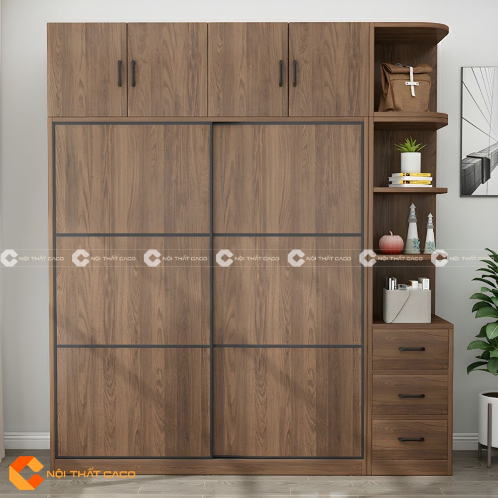 Tủ Quần Áo Cửa Lùa Gỗ MDF Thiết Kế Đẹp Mắt Bền Bỉ - TAL079 