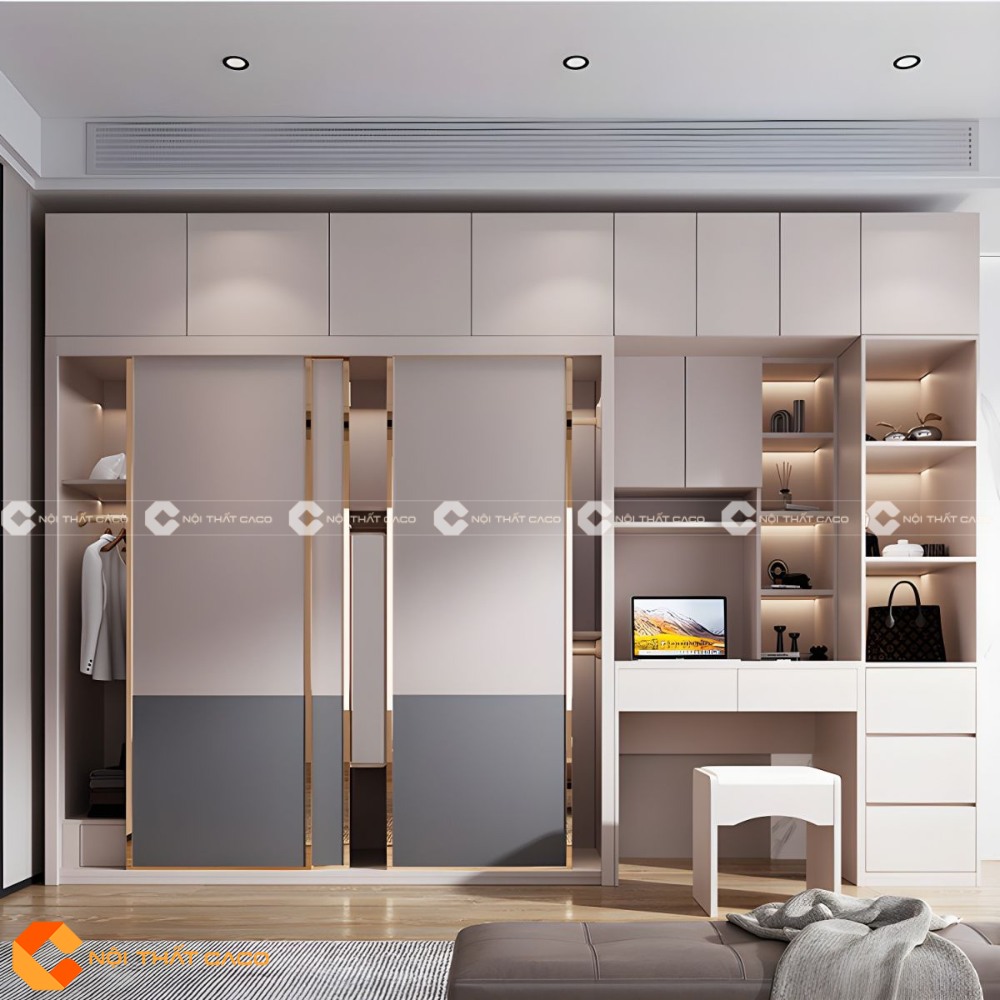 Tủ Quần Áo Cửa Lùa Gỗ MDF Thiết Kế Độc Đáo Tiện Dụng - TAL081 