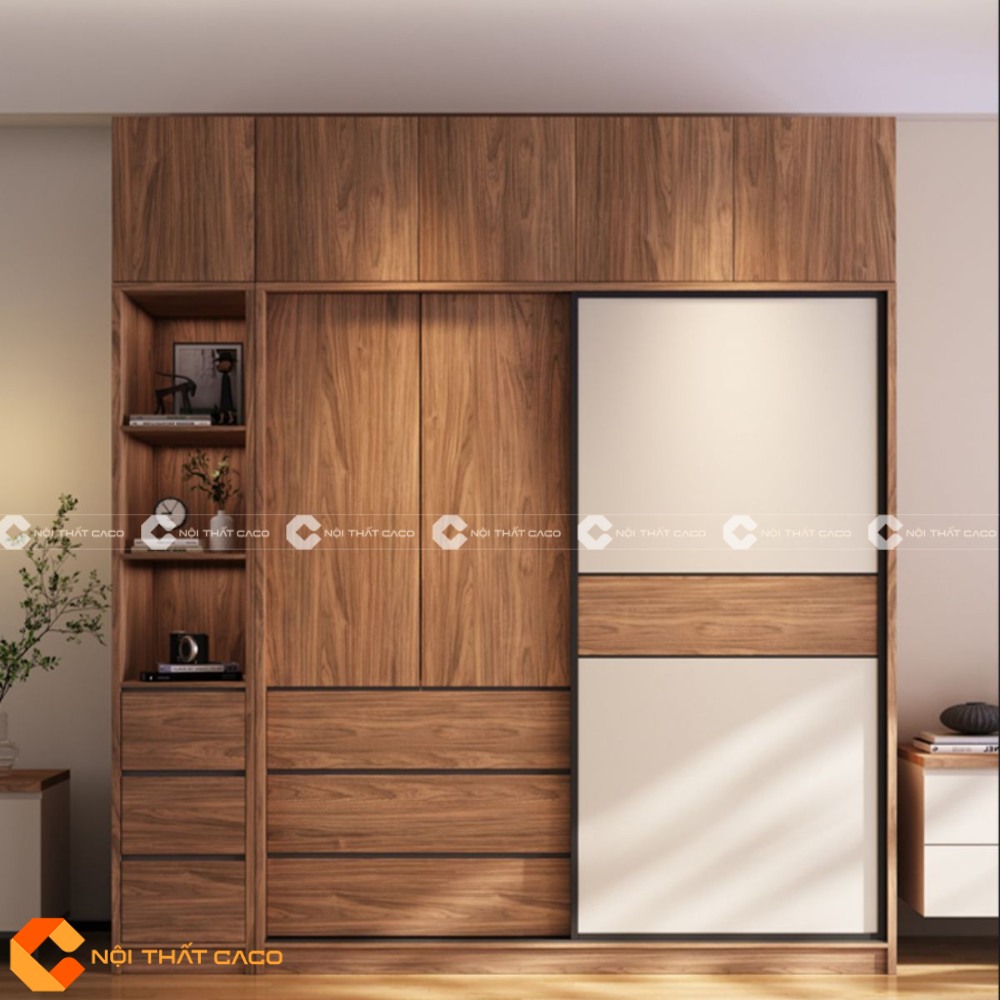 Tủ Quần Áo Cửa Lùa Gỗ MDF Thiết Kế Đơn Giản Đẹp Bền - TAL080 