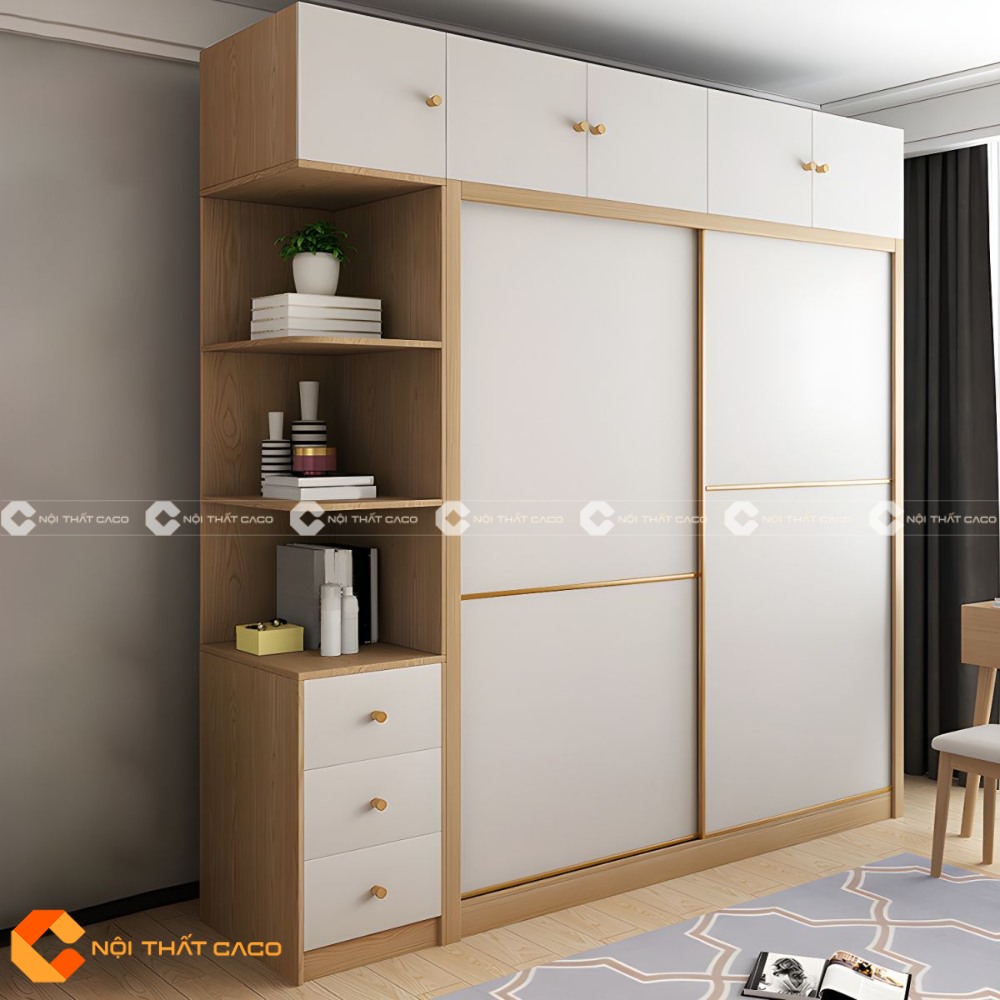 Tủ Quần Áo Cửa Lùa Gỗ MDF Thiết Kế Sang Trọng - TAL086 
