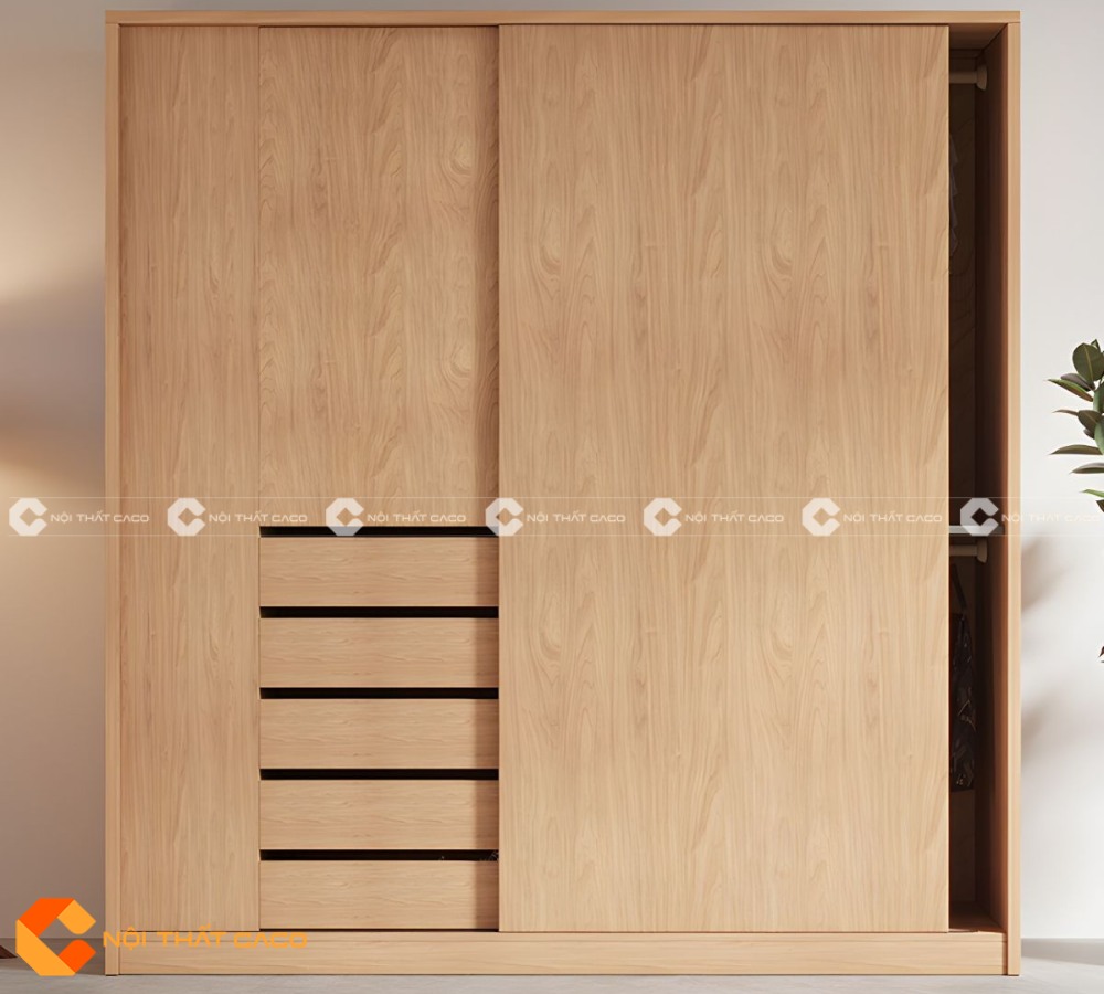 Tủ Quần Áo Cửa Lùa Tone Be Bền Bỉ Với Thời Gian - TAL096 