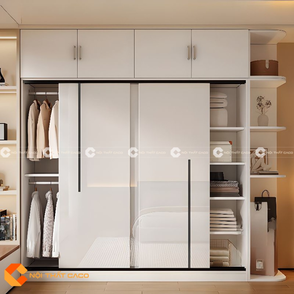 Tủ Quần Áo Cửa Lùa Màu Trắng Sang Trọng Thời Thượng - TAL101 