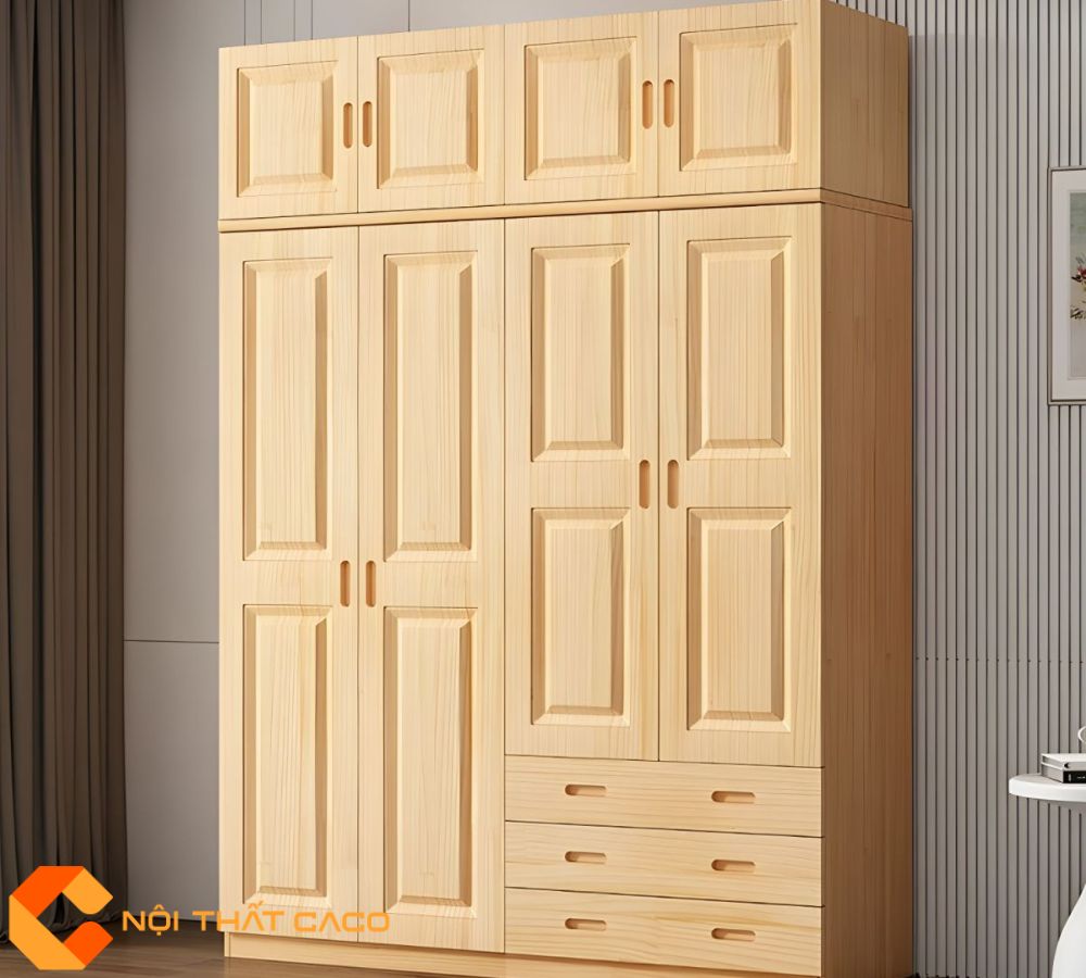 Tủ Quần Áo Gỗ Sồi Tự Nhiên Chất Lượng Vượt Trội - TATN043 