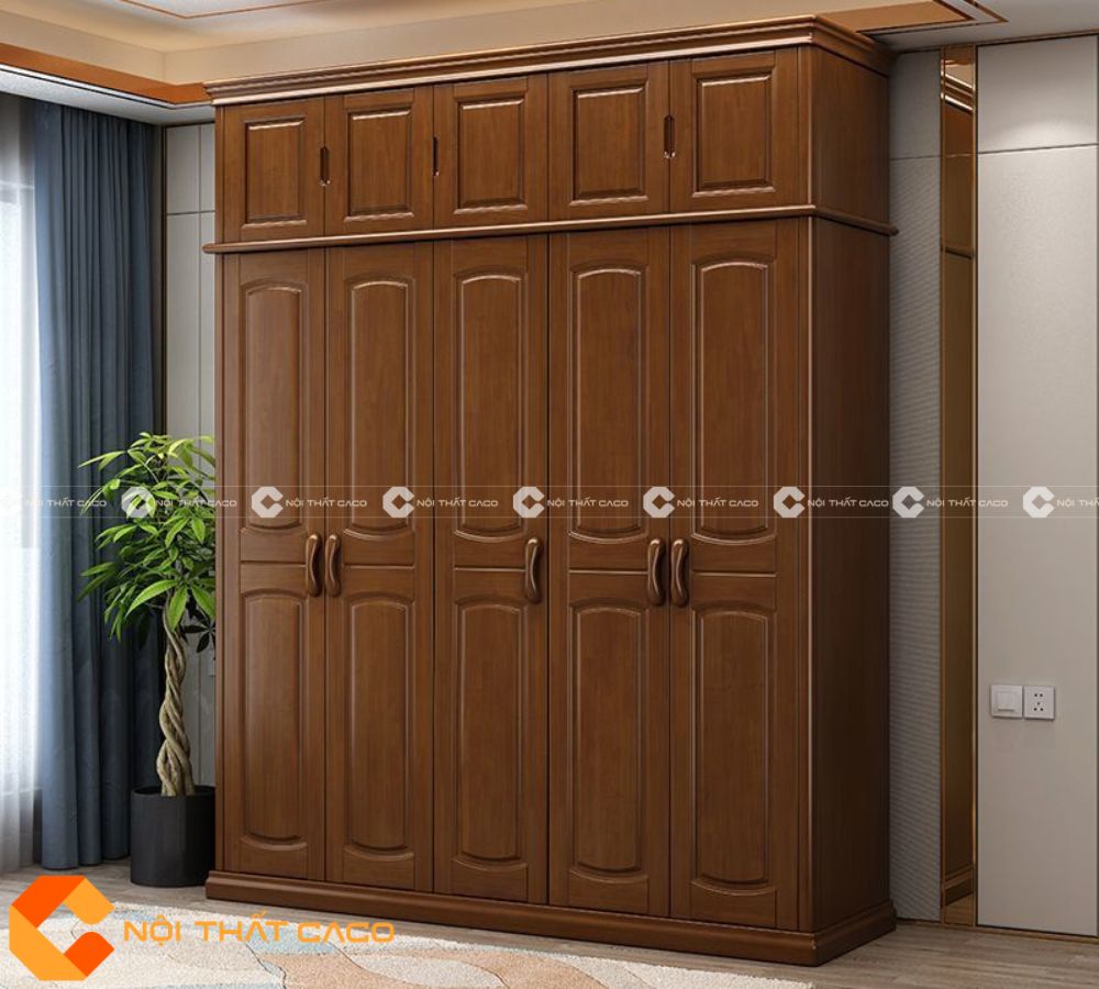 Tủ Quần Áo Gỗ Xoan Đào Tự Nhiên Thiết Kế Tinh Xảo - TATN046 