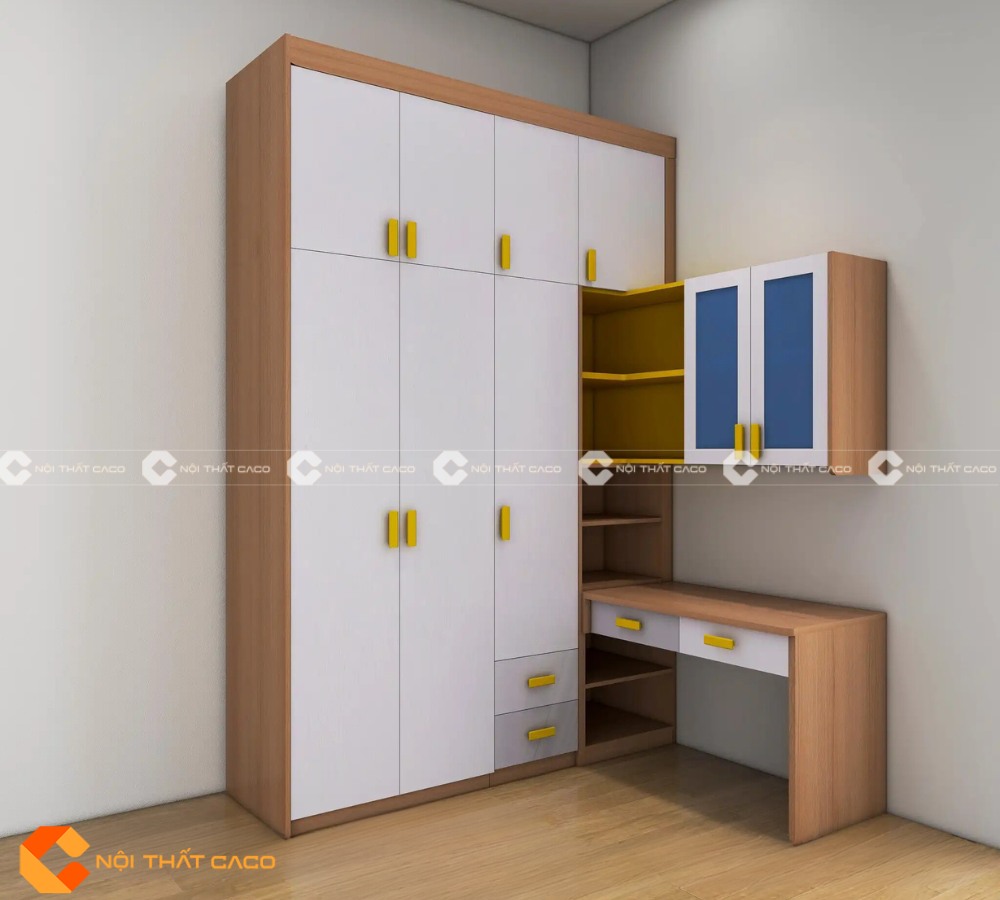 Tủ Quần Áo Trẻ Em Hiện Đại Có Bàn Học Tiện Dụng - TATE037 