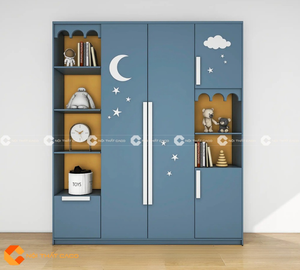 Tủ Quần Áo Trẻ Em Họa Tiết Dễ Thương Hiệu Đại - TATE046 