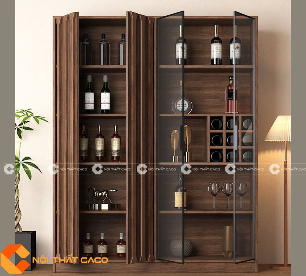 Tủ Rượu Gỗ MDF Thiết Kế Độc Đáo Phong Cách Sang Trọng - TR064 