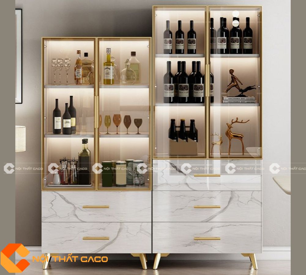 Tủ Rượu Gỗ MDF Thiết Kế Sang Trọng, Hiện Đại - TR069 