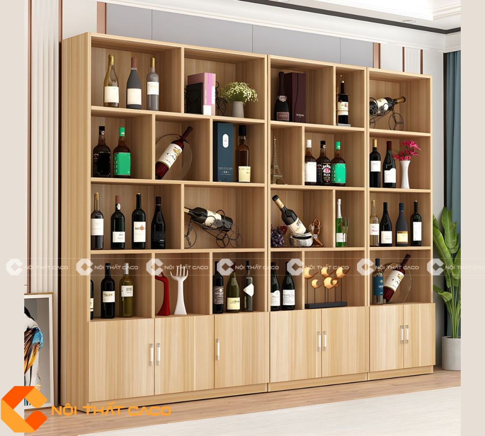 Tủ Rượu Gỗ MDF Phủ Melamine Kích Thước Lớn, Bền Bỉ - TR074 