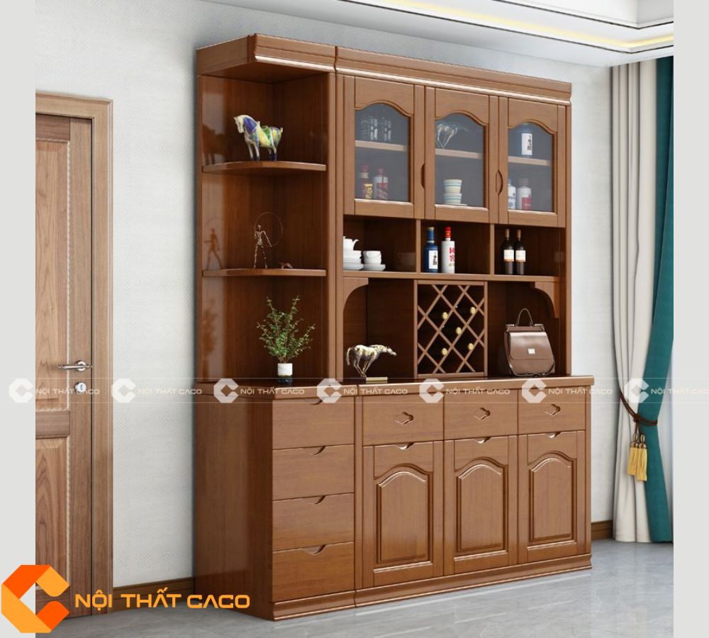 Tủ Rượu Gỗ Sồi Phong Cách Cỗ Điển Chất Lượng Cao Cấp - TR059 